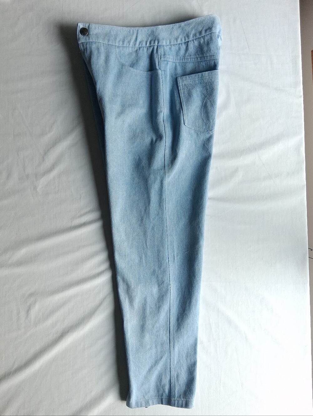Vintage 90s denim jeans light wash super high waist 15 inch rise tapered leg - Picture 3 of 14